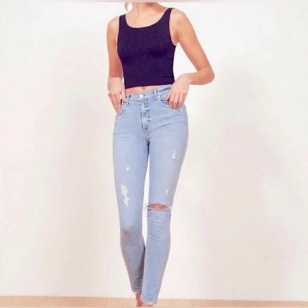 REFORMATION High & Skinny Jean In Maui Size 29 Made in USA